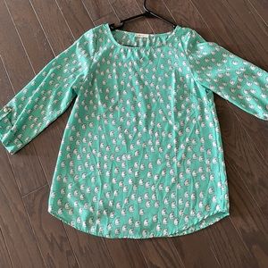 Mint color cat print top